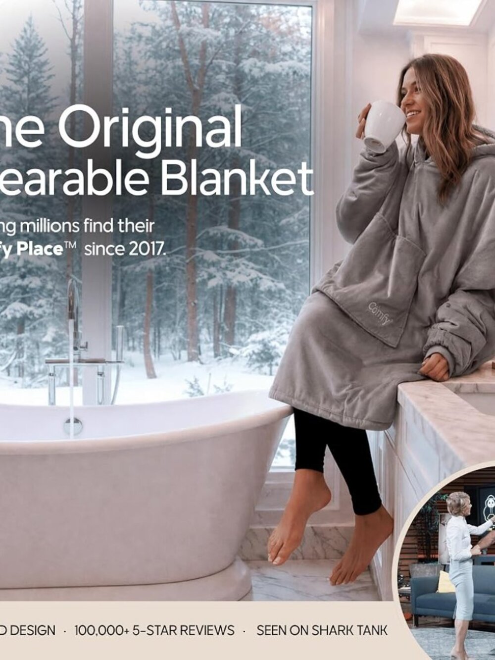 BRAND NEW THE COMFY Original Wearable Blanket IN CHARCOAL